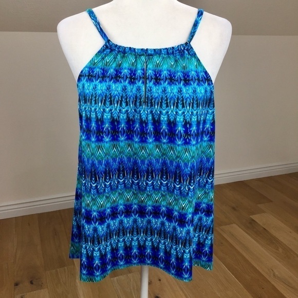 Miraclesuit Estilo Peephole Swim Tank Tankini Top Size 12 - Picture 2 of 11